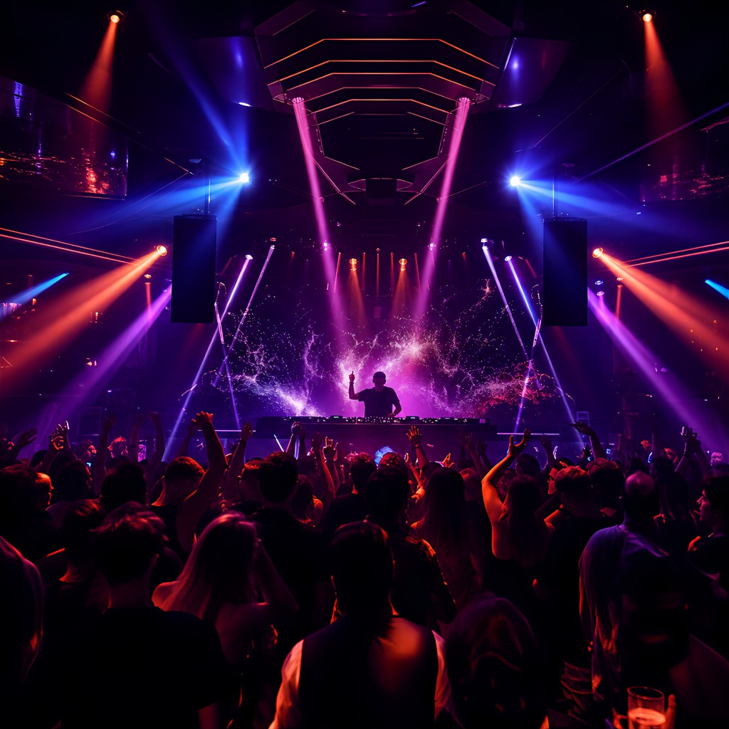 Club-Event mit DJ und Laserlicht